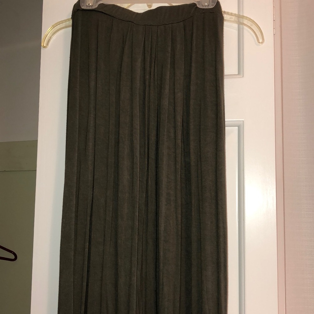 Army green maxi skirt!